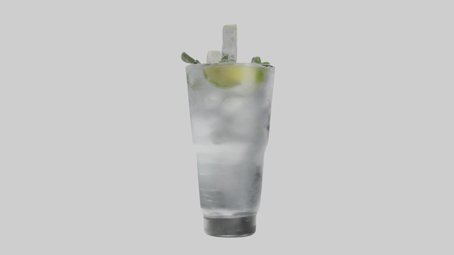 Gin and tonic model VR / AR / low-poly