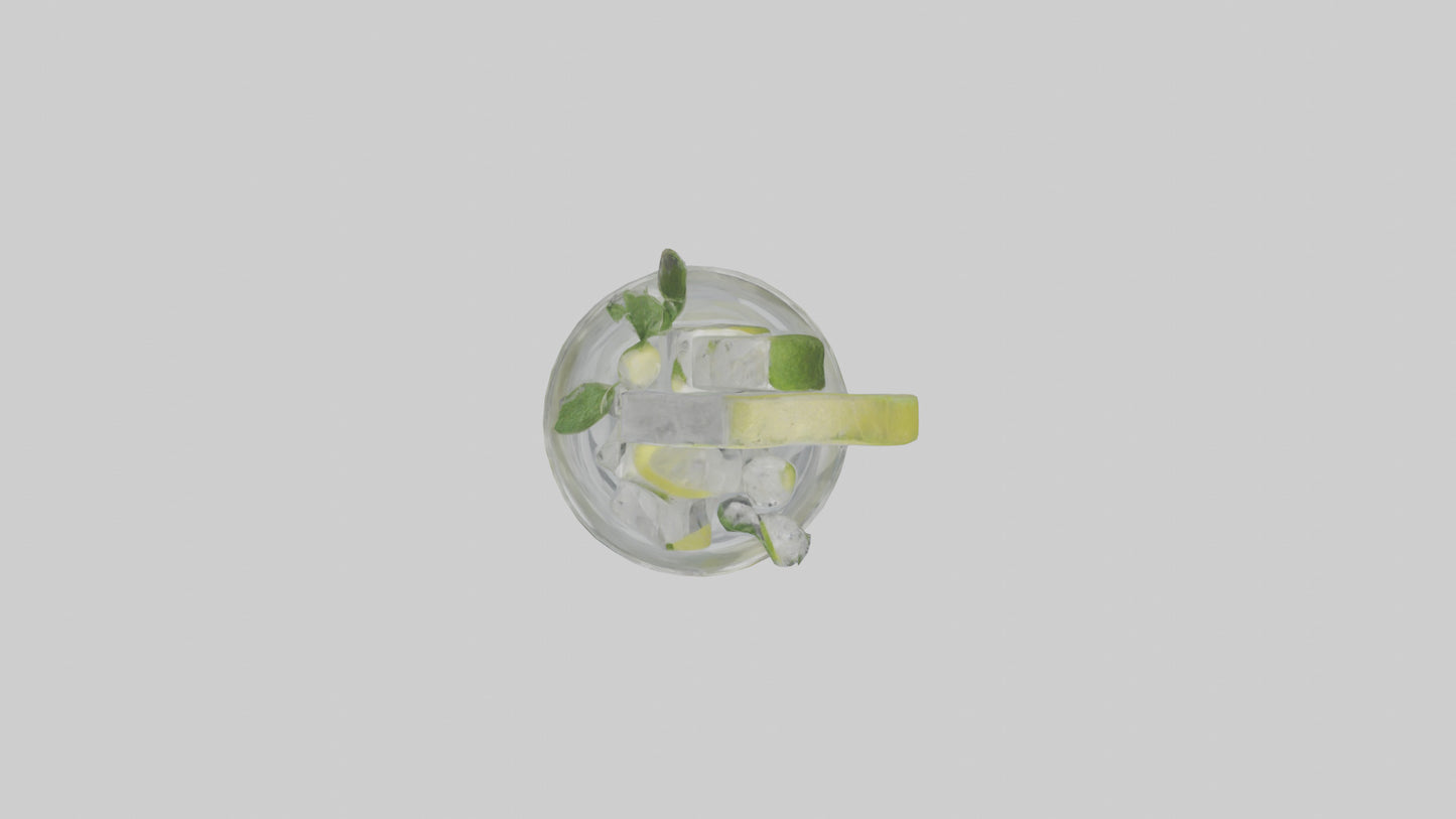 Gin and tonic model VR / AR / low-poly