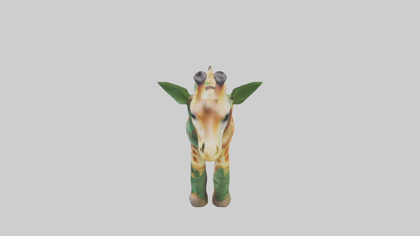 3D model Giraffe eating leaves model VR / AR / low-poly