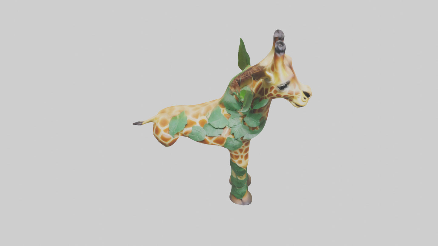 3D model Giraffe eating leaves model VR / AR / low-poly