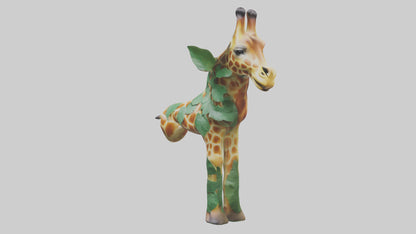 3D model Giraffe eating leaves model VR / AR / low-poly
