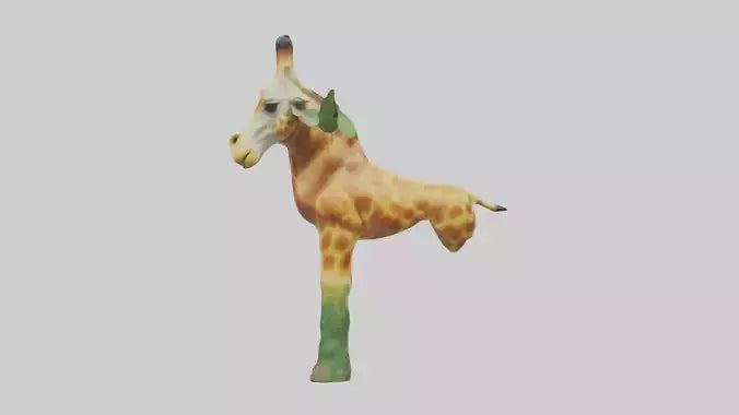 3D model Giraffe eating leaves model VR / AR / low-poly