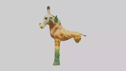 3D model Giraffe eating leaves model VR / AR / low-poly