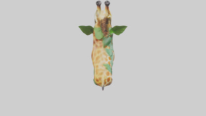 3D model Giraffe eating leaves model VR / AR / low-poly
