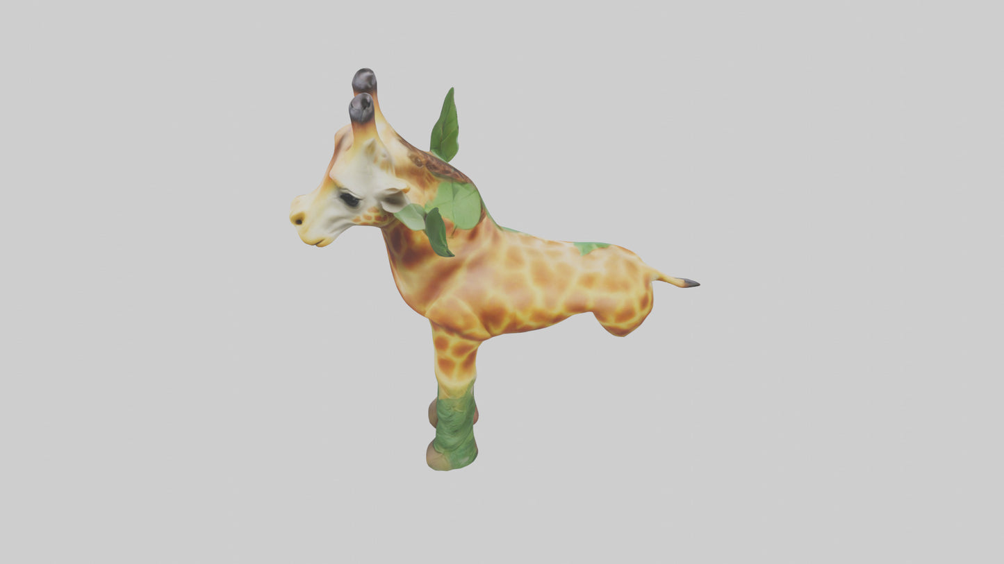 3D model Giraffe eating leaves model VR / AR / low-poly