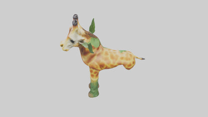 3D model Giraffe eating leaves model VR / AR / low-poly