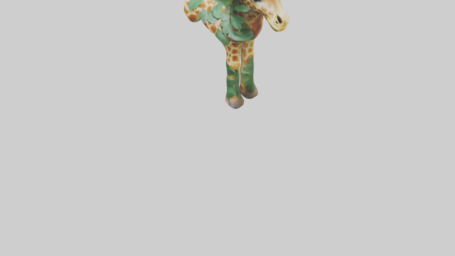3D model Giraffe eating leaves model VR / AR / low-poly
