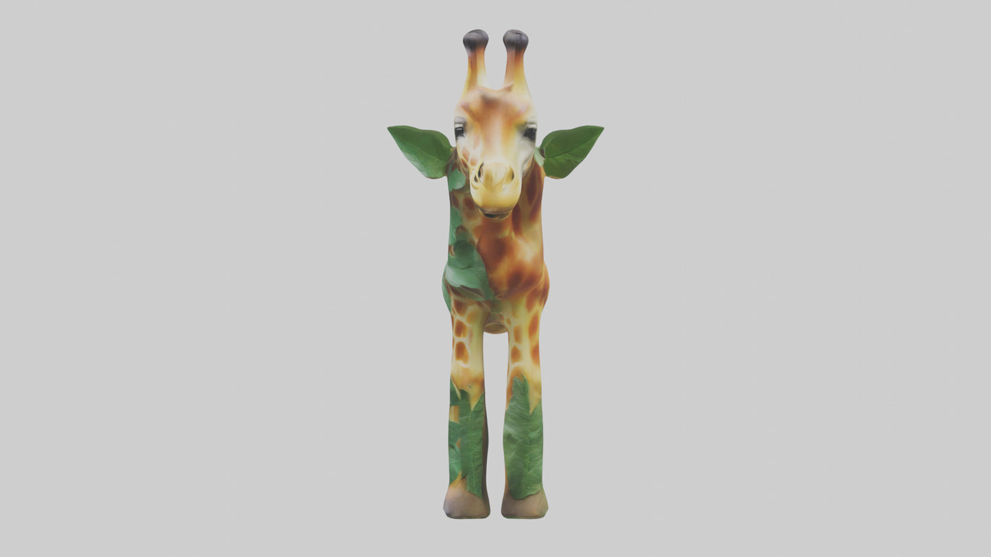 3D model Giraffe eating leaves model VR / AR / low-poly