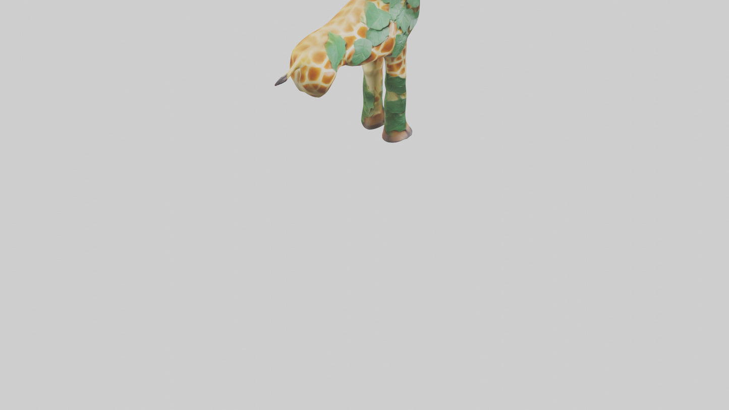 3D model Giraffe eating leaves model VR / AR / low-poly