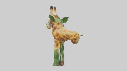 3D model Giraffe eating leaves model VR / AR / low-poly