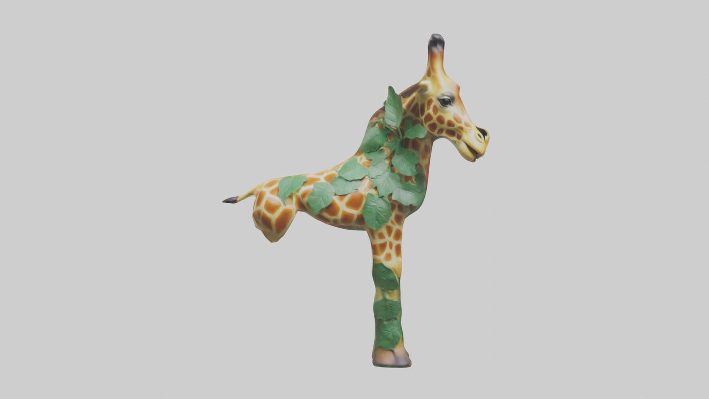 3D model Giraffe eating leaves model VR / AR / low-poly