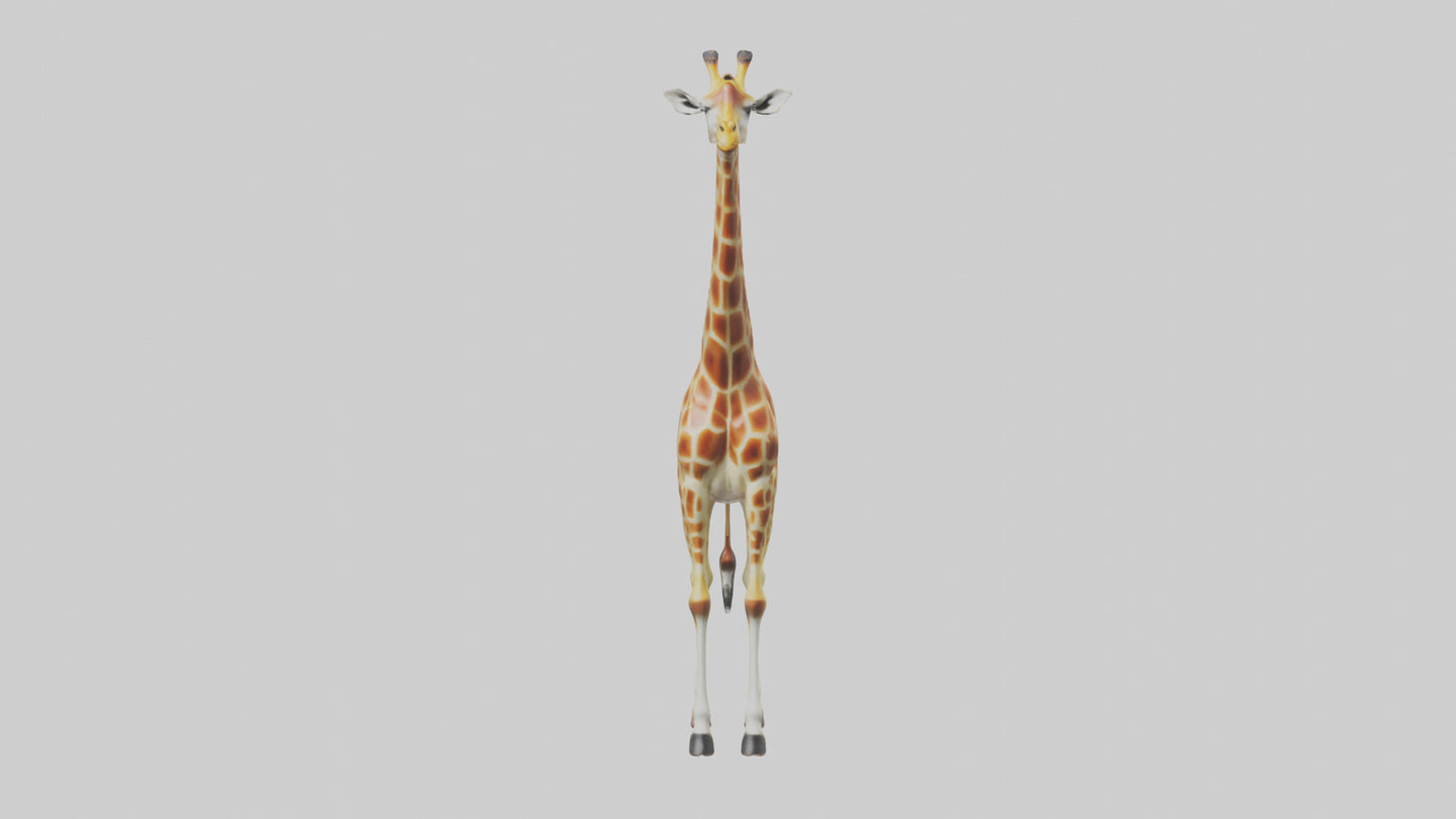 3D model Giraffe grazing model VR / AR / low-poly