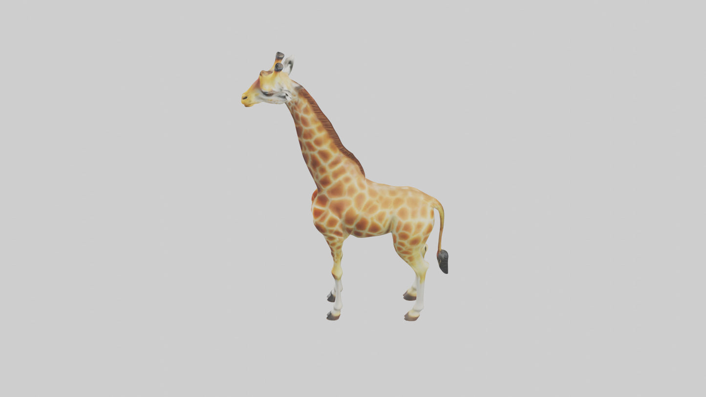 3D model Giraffe grazing model VR / AR / low-poly