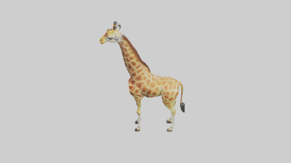 3D model Giraffe grazing model VR / AR / low-poly