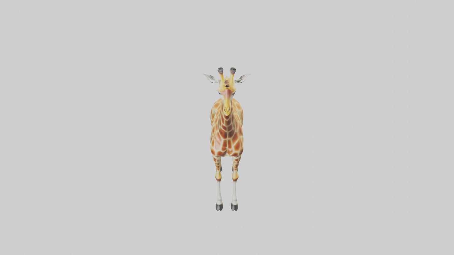 3D model Giraffe grazing model VR / AR / low-poly