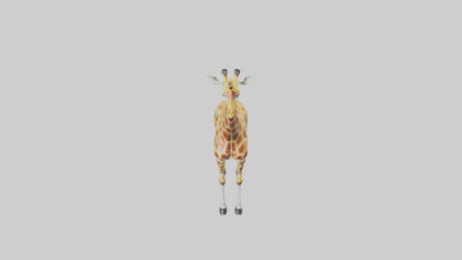 3D model Giraffe grazing model VR / AR / low-poly