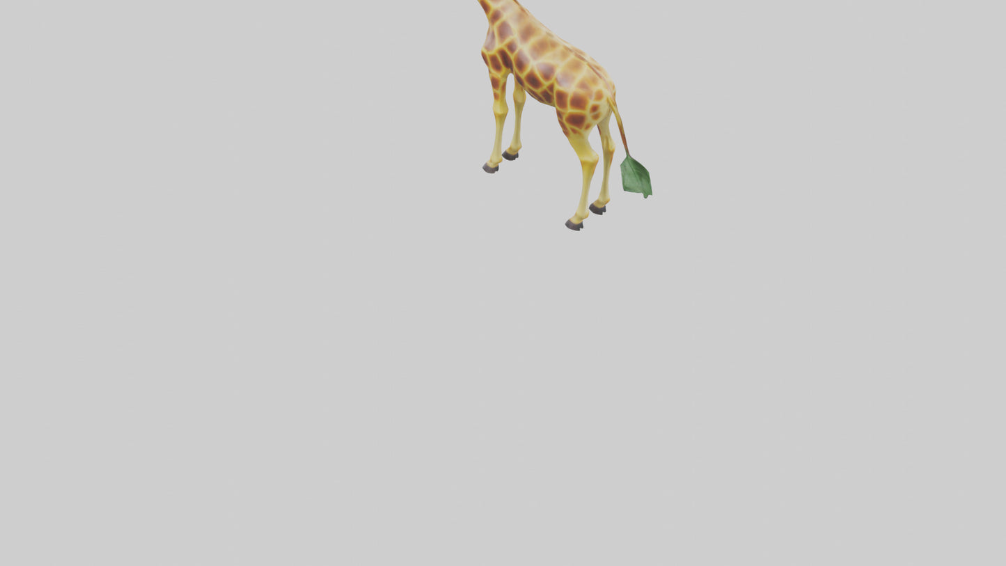 3D model Giraffe nibbling leaves model VR / AR / low-poly