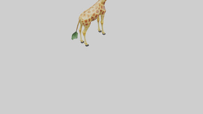3D model Giraffe nibbling leaves model VR / AR / low-poly