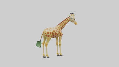 3D model Giraffe nibbling leaves model VR / AR / low-poly