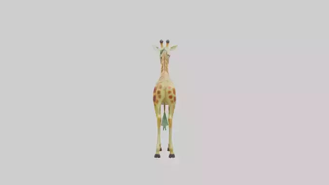 3D model Giraffe nibbling leaves model VR / AR / low-poly