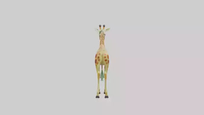 3D model Giraffe nibbling leaves model VR / AR / low-poly
