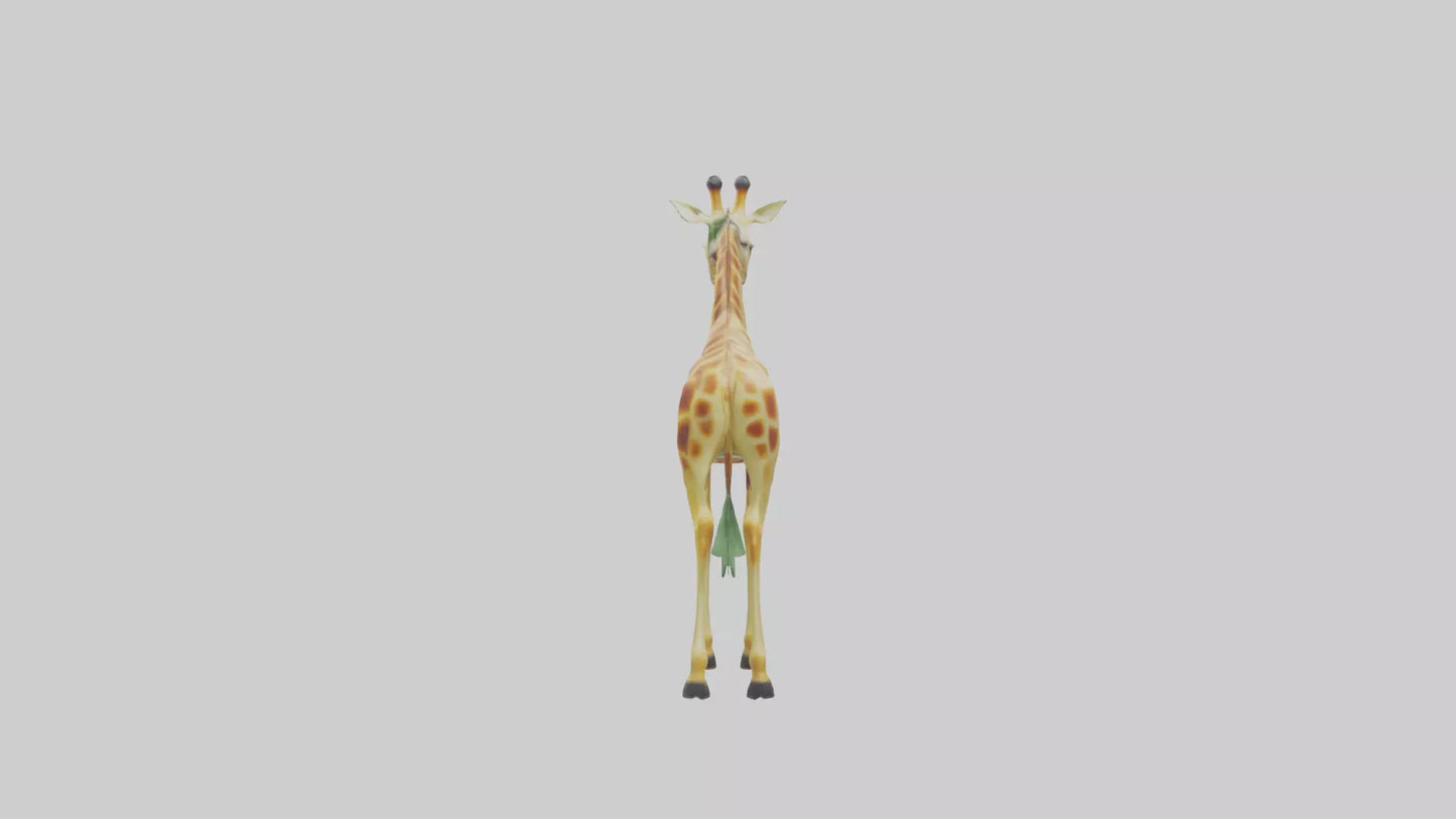 3D model Giraffe nibbling leaves model VR / AR / low-poly