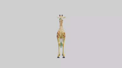 3D model Giraffe nibbling leaves model VR / AR / low-poly