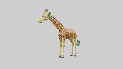3D model Giraffe nibbling leaves model VR / AR / low-poly