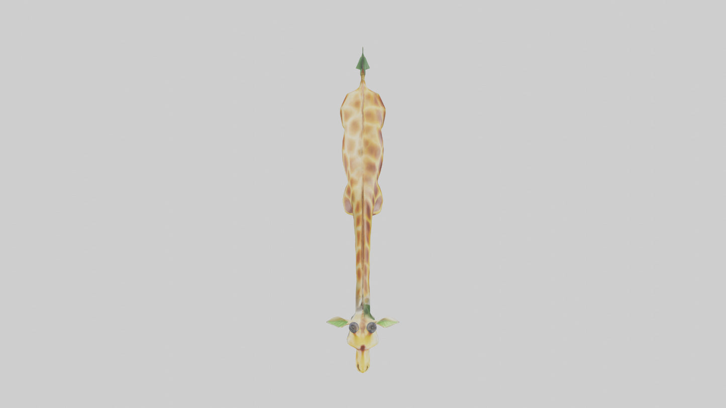 3D model Giraffe nibbling leaves model VR / AR / low-poly
