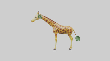 3D model Giraffe nibbling leaves model VR / AR / low-poly