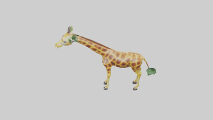 3D model Giraffe nibbling leaves model VR / AR / low-poly