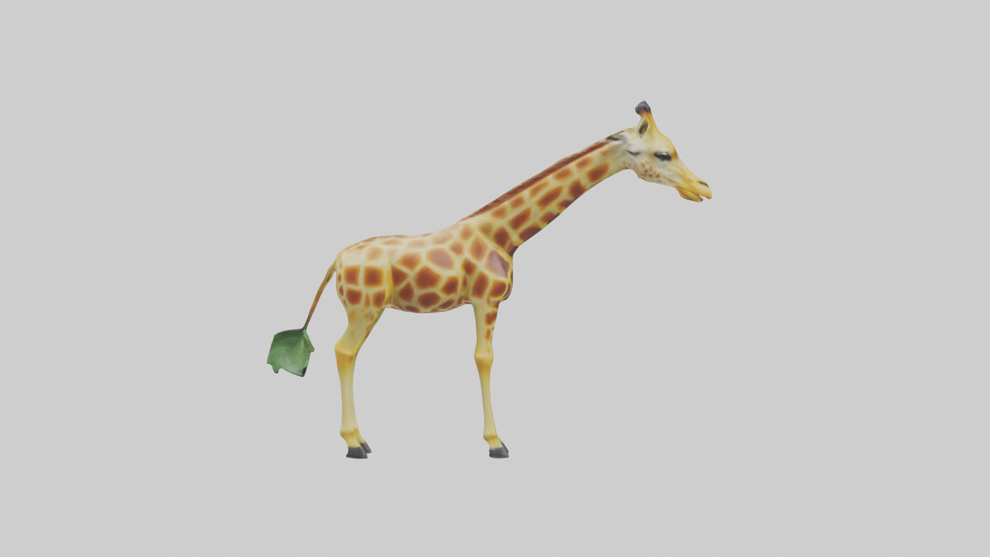 3D model Giraffe nibbling leaves model VR / AR / low-poly