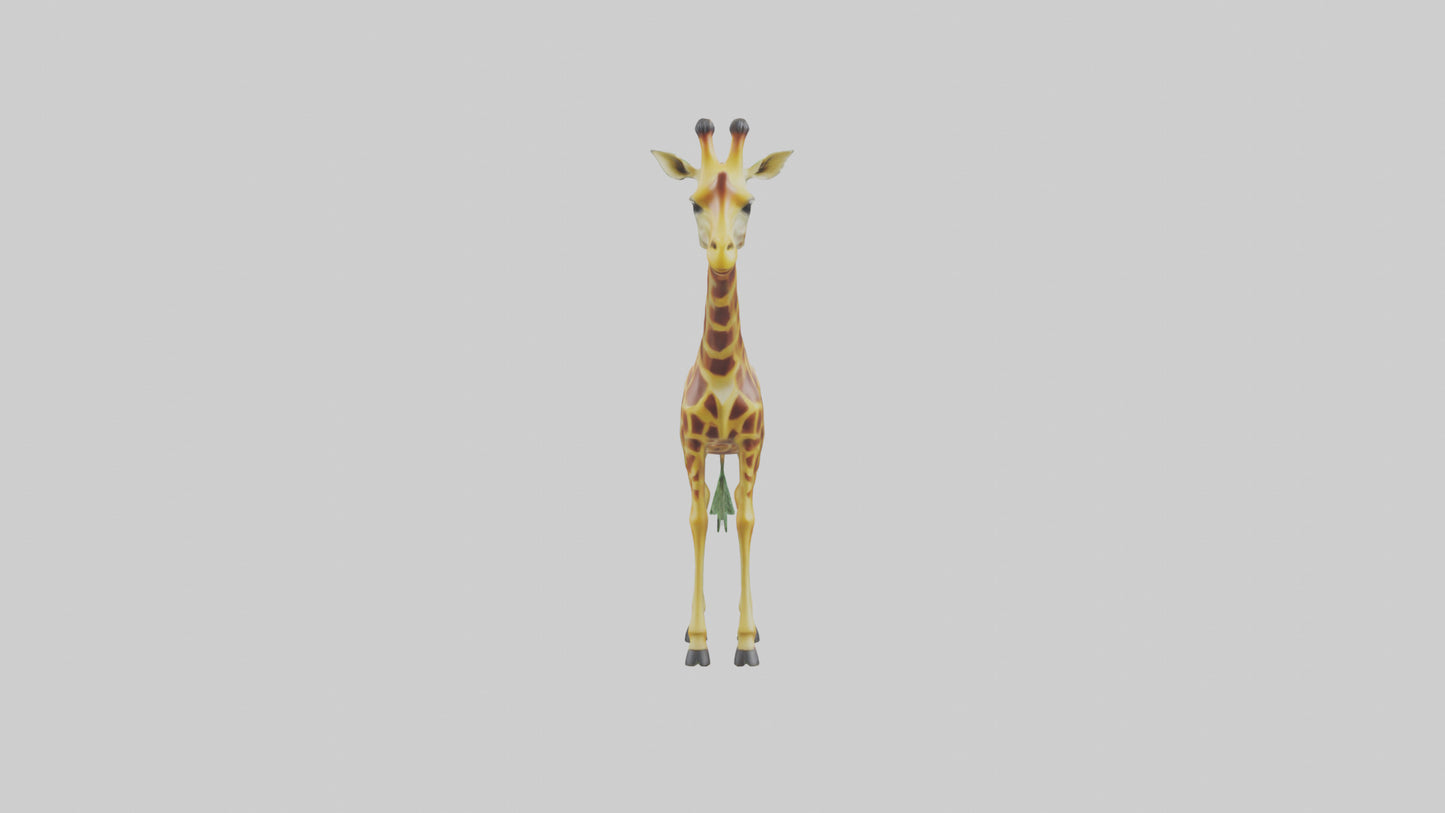 3D model Giraffe nibbling leaves model VR / AR / low-poly