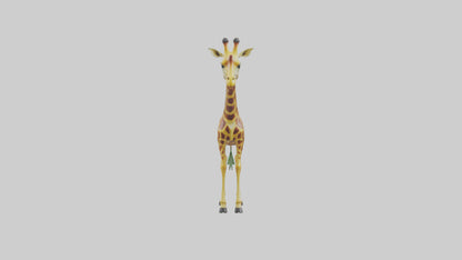 3D model Giraffe nibbling leaves model VR / AR / low-poly