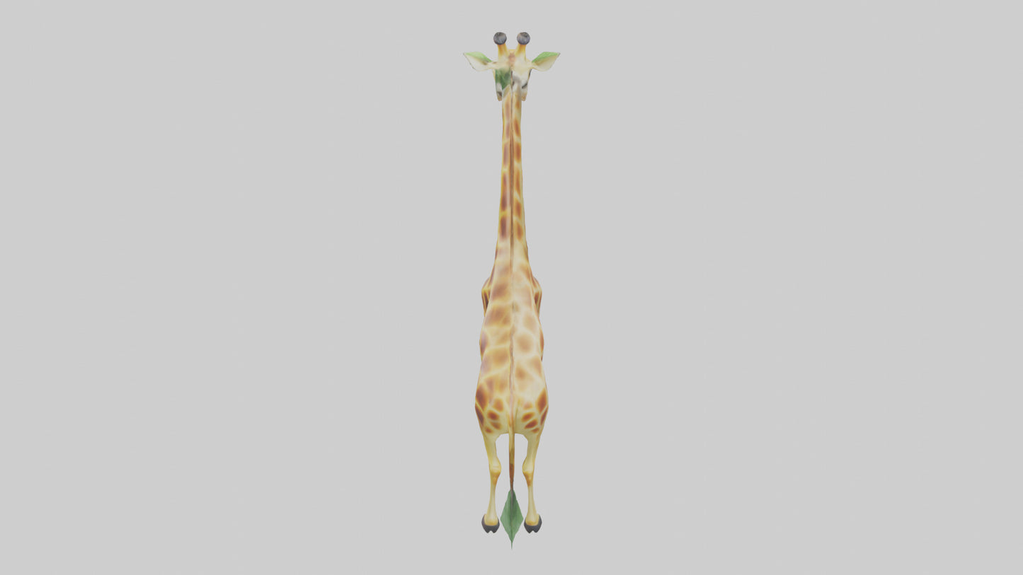 3D model Giraffe nibbling leaves model VR / AR / low-poly