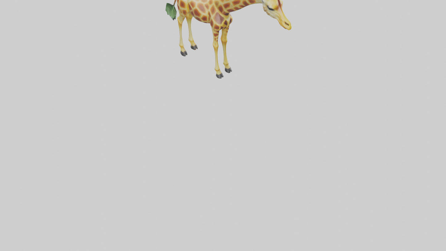 3D model Giraffe nibbling leaves model VR / AR / low-poly