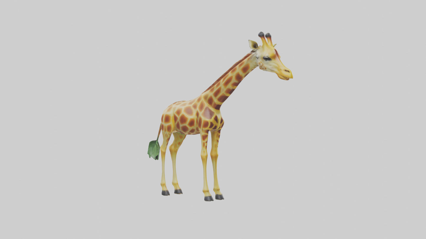 3D model Giraffe nibbling leaves model VR / AR / low-poly