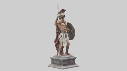 3D model Gladiator Fighting Pose statue model VR / AR / low-poly