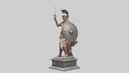 3D model Gladiator Fighting Pose statue model VR / AR / low-poly