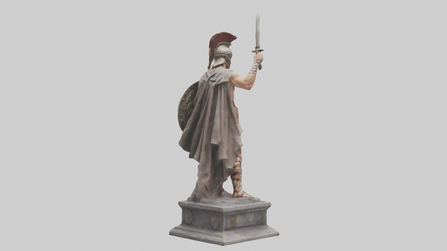 3D model Gladiator Fighting Pose statue model VR / AR / low-poly
