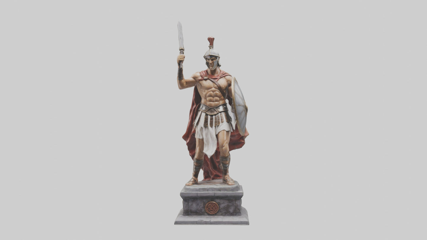 3D model Gladiator Fighting Pose statue model VR / AR / low-poly