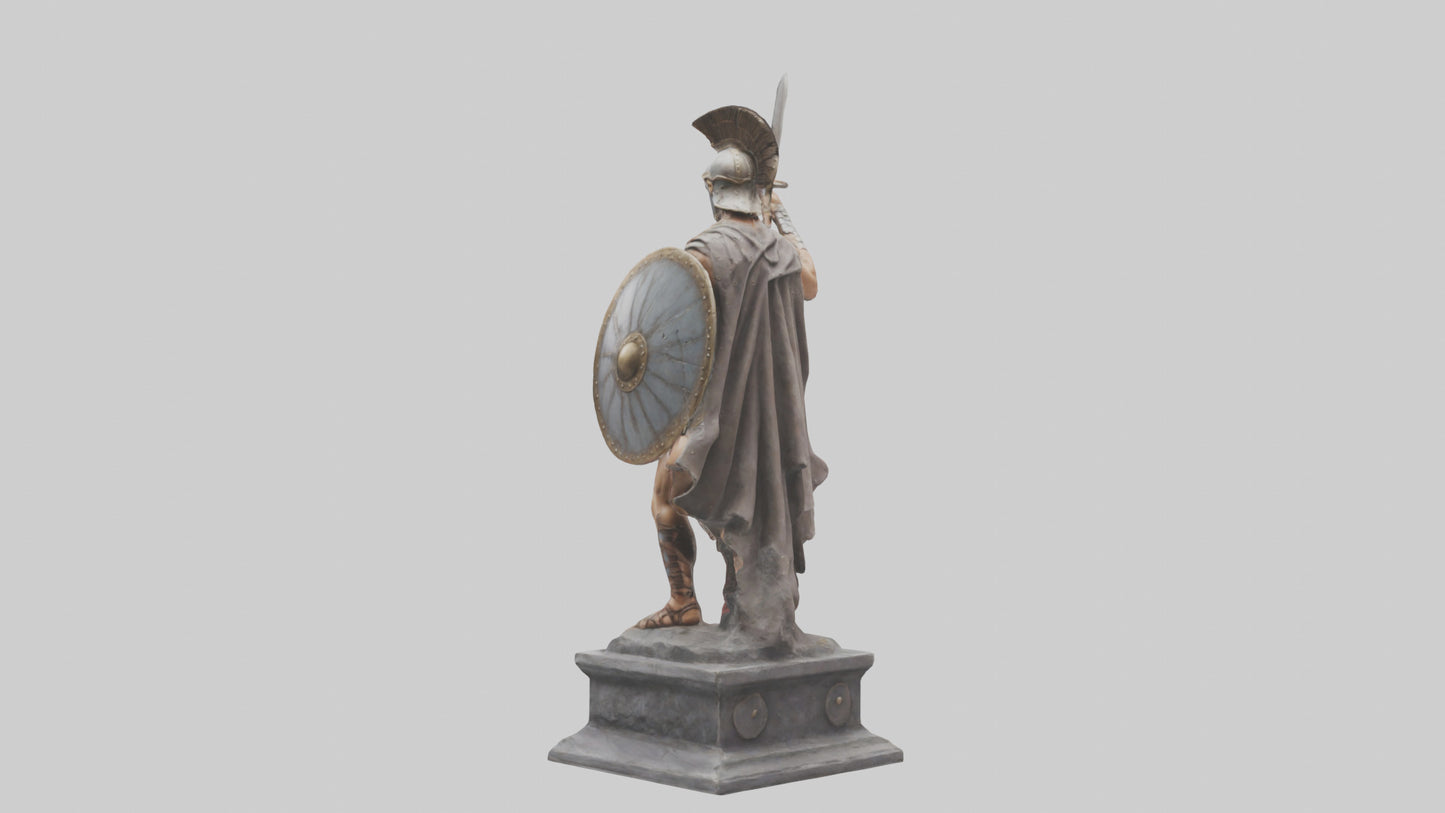 3D model Gladiator Fighting Pose statue model VR / AR / low-poly