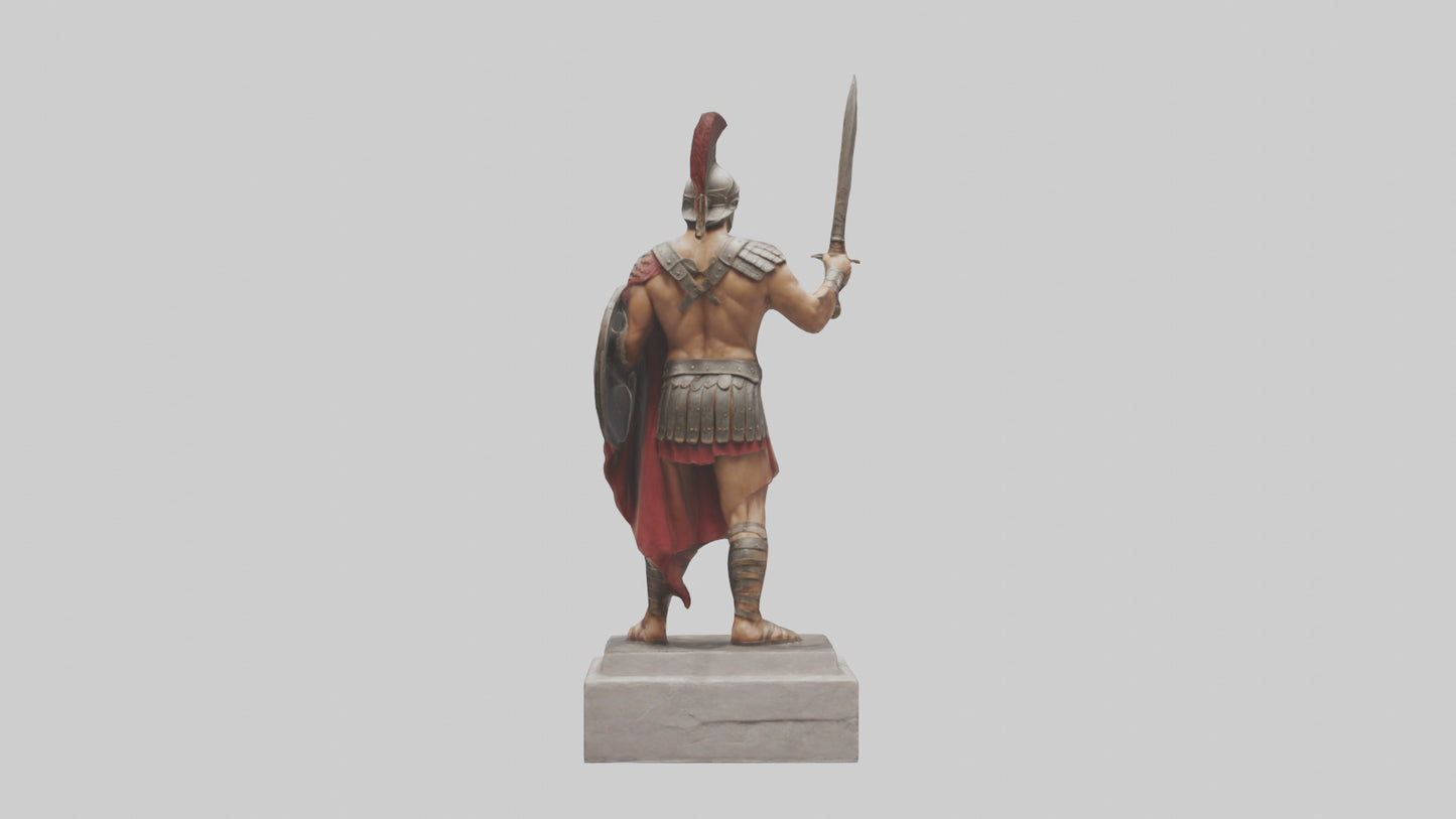 Gladiator statue model VR / AR / low-poly