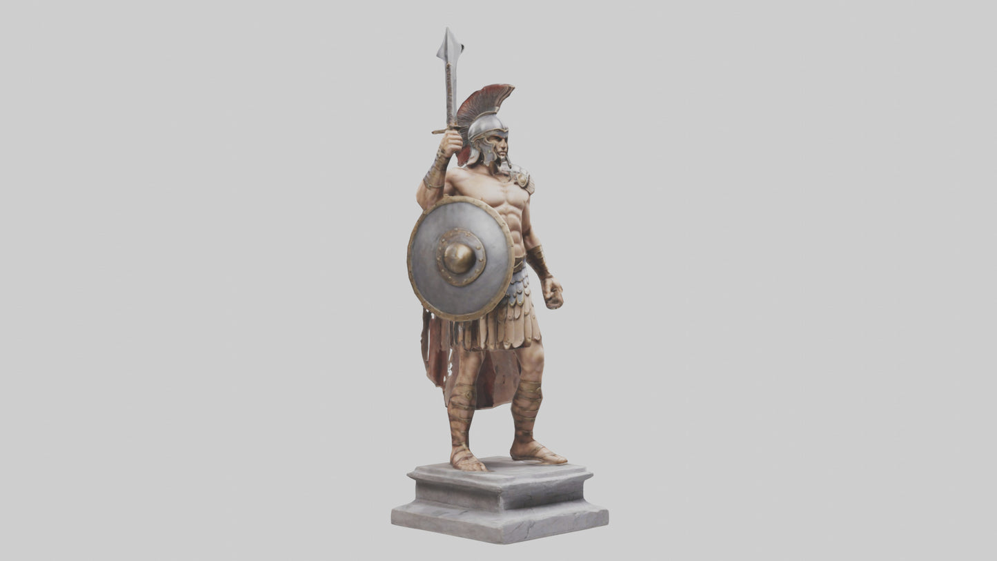 Gladiator Warrior Statue model VR / AR / low-poly