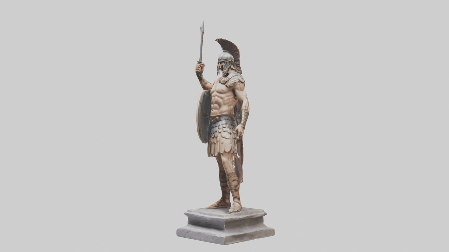 Gladiator Warrior Statue model VR / AR / low-poly