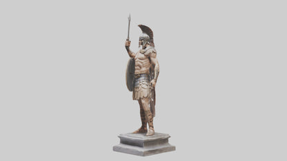 Gladiator Warrior Statue model VR / AR / low-poly