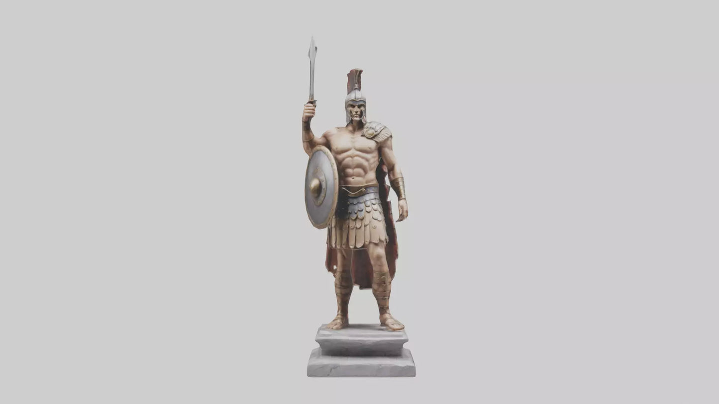 Gladiator Warrior Statue model VR / AR / low-poly