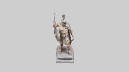 Gladiator Warrior Statue model VR / AR / low-poly