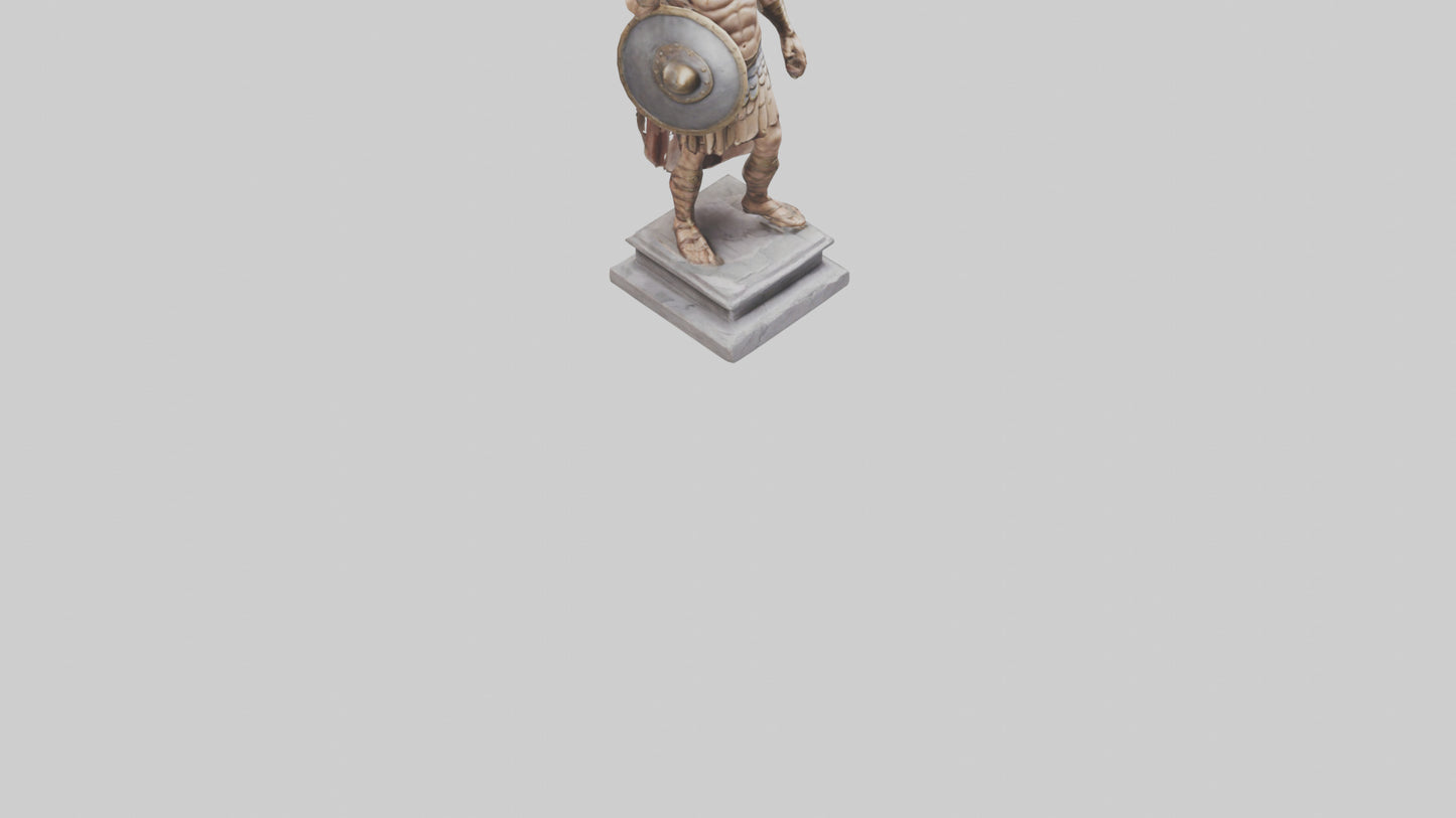 Gladiator Warrior Statue model VR / AR / low-poly