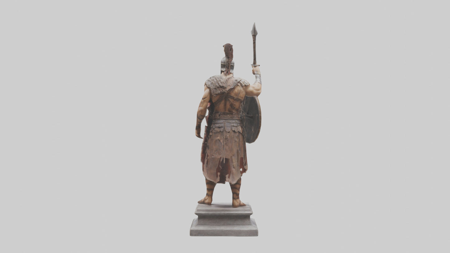 Gladiator Warrior Statue model VR / AR / low-poly